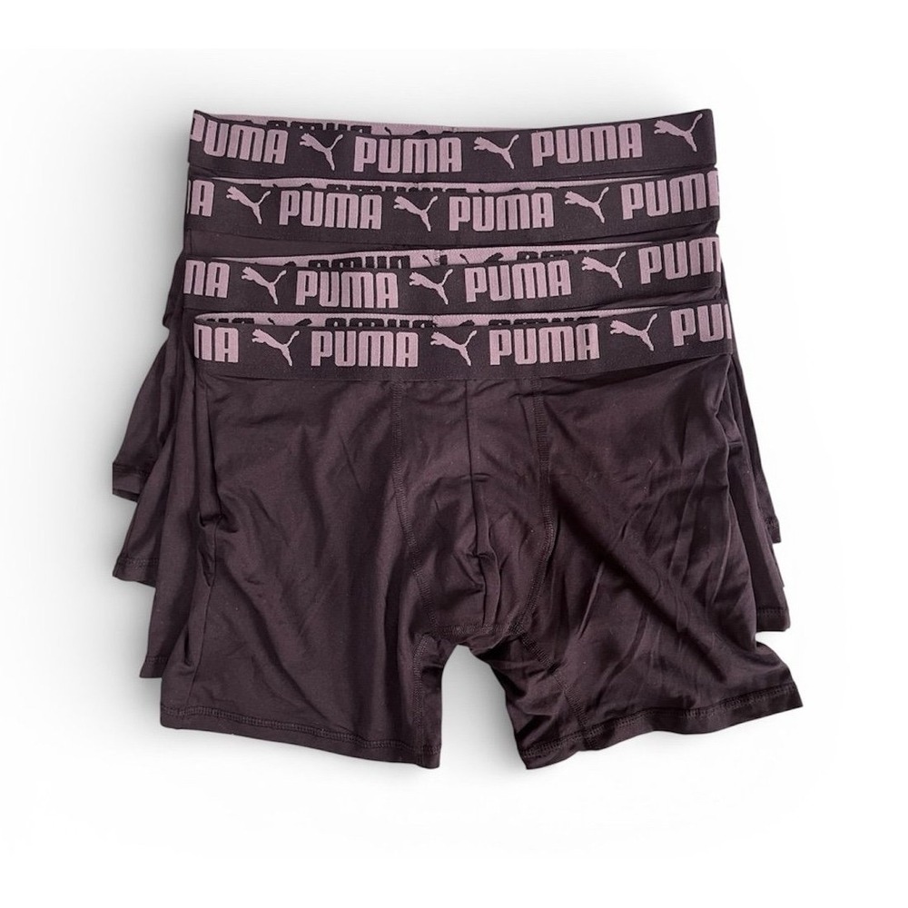 Puma Men's Medium Boxer Briefs 4 Pack Athletic Fit Active Stretch Dry Cooling